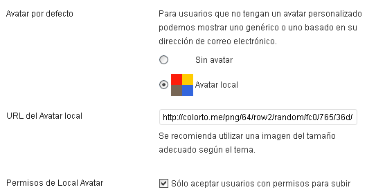 Opciones de configuración del plugin